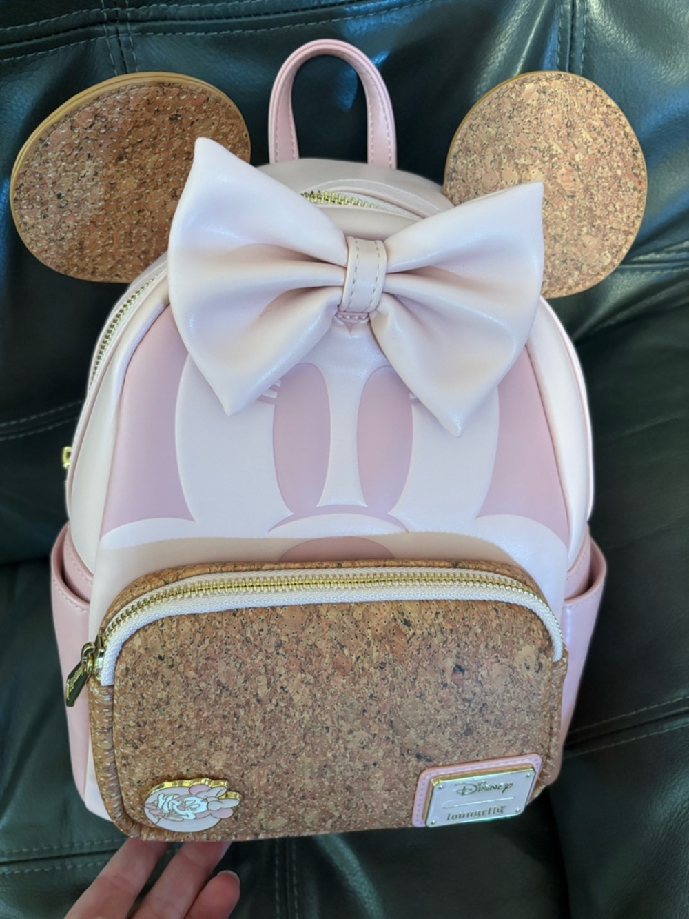 Loungefly Pink Minnie Cork Pin Mini Backpack - Picture 6 of 6